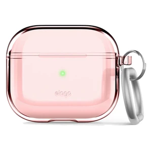 Прозрачный силиконовый чехол с карабином elago Clear Case Lovely Pink для Airpods 3 AP3CL-HANG-LPK - Фото 1