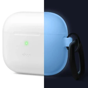 Светящийся силиконовый чехол с карабином elago Silicone Hang Case Nightglow Blue для AirPods 3 - Фото 2