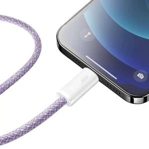 Нейлоновый кабель Baseus Type-C to Lightning для быстрой зарядки iPhone 20W (1m) Purple - Фото 2