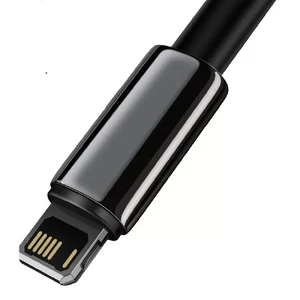 Зарядный кабель Baseus Tungsten Gold Fast Charging USB to Lightning 2.4A Black (1m) - Фото 2