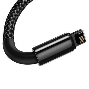 Зарядный кабель Baseus Tungsten Gold Fast Charging USB to Lightning 2.4A Black (1m) - Фото 4