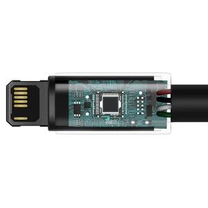 Зарядный кабель Baseus Tungsten Gold Fast Charging USB to Lightning 2.4A Black (1m) - Фото 5