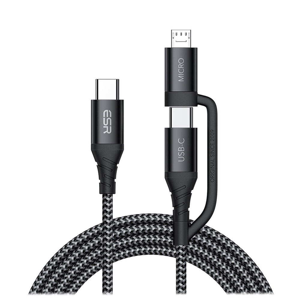 Зарядный кабель ESR 2 в 1 USB-C to USB-C | Micro USB 1m