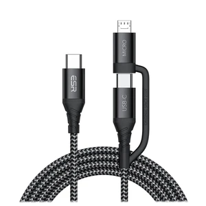 Зарядний кабель ESR 2 в 1 USB-C to USB-C | Micro USB 1m