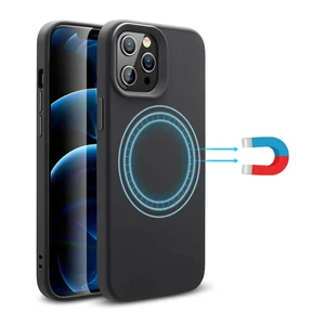 Чорний силіконовий чохол ESR Cloud Soft HaloLock MagSafe для iPhone 12 Pro Max  - Фото 1