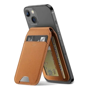 Кожаный чехол-бумажник ESR HaloLock Vegan Leather Wallet MagSafe Stand Brown для iPhone 15 | 14 | 13 | 12 - Фото 4