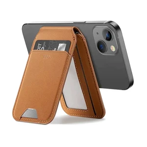 Кожаный чехол-бумажник ESR HaloLock Vegan Leather Wallet MagSafe Stand Brown для iPhone 15 | 14 | 13 | 12 - Фото 3