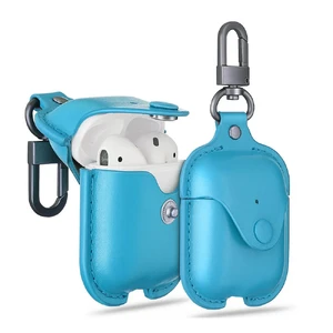 Кожаный чехол с карабином ESR Oxford Leather Blue для Apple AirPods - Фото 2