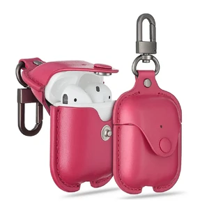 Шкіряний чохол з карабіном ESR Oxford Leather Pink для Apple AirPods - Фото 2