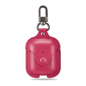 Кожаный чехол с карабином ESR Oxford Leather Pink для Apple AirPods