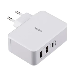 Швидкий мережевий зарядний пристрій ESR USB Type-C PD + 2 USB Wall Charger White (EU) - Фото 2