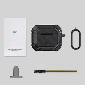 Протиударний чохол з карабіном ESR Tough Shock Armor Case Black для AirPods 3 - Фото 9