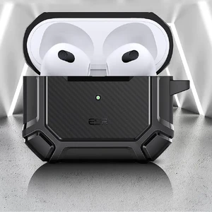 Протиударний чохол з карабіном ESR Tough Shock Armor Case Black для AirPods 3 - Фото 5