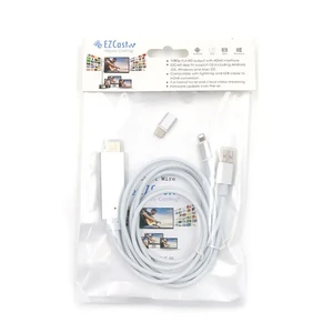 Универсальный кабель EZCast Silver USB Type-C | USB 3.0 | Micro-USB | Lightning to HDMI 2m - Фото 8