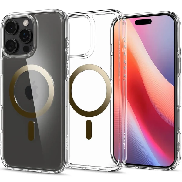 Прозорий золотий чохол Spigen Ultra Hybrid Mag для iPhone 16 Pro у Вінниці