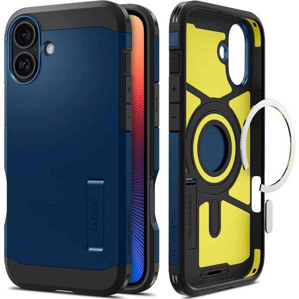 Синій міцний чохол Spigen Tough Armor Mag для iPhone 16 у Вінниці