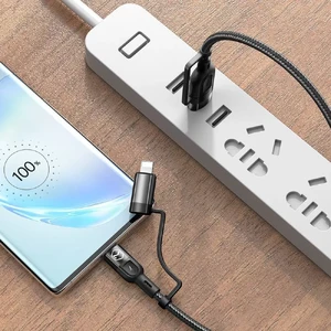 Нейлоновый кабель Mcdodo Data Cable 4-in-1 USB-C/Lightning 60W для быстрой зарядки 1.2m - Фото 5