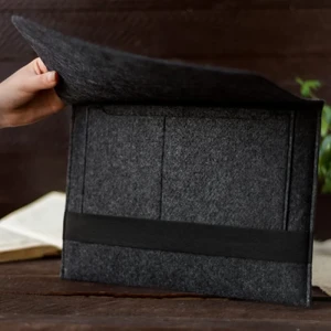 Чехол-конверт из войлока с резинкой Gmakin Gray для MacBook Air 13" (2018-2024) | Pro 13" (2016-2022) - Фото 5