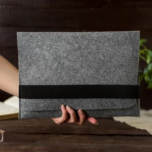 Чехол-конверт из войлока с резинкой Gmakin Light Gray для MacBook Air 13" (2018-2024) | Pro 13" (2016-2022) - Фото 6