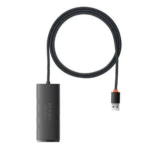 Хаб (адаптер) Baseus Lite Series 4-Port HUB USB-A to USB 3.0 Black (1m) - Фото 3