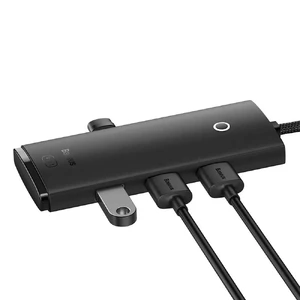 Хаб (адаптер) Baseus Lite Series 4-Port HUB USB-A to USB 3.0 Black (1m) - Фото 4