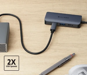 Хаб (адаптер) HyperDrive Next Dual 4в1 з портами HDMI, USB-A, USB-C, 100W PD сумісний з MacBook | Windows - Фото 4