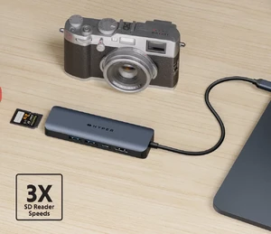 Хаб 6в1 HyperDrive Next Dual з подвійним роз'ємом USB-A, HDMI 4K, кардридером SD, USB-C, 100W PD для MacBook Pro/Air | Windows - Фото 9