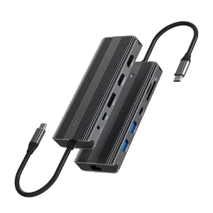 Хаб (адаптер) iLoungeMax 11-in-1 USB Type-C to Dual HDMI | USB 3.0 | AUX | PD 100W  - Фото 1
