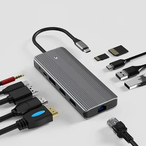 Хаб (адаптер) iLoungeMax 11-in-1 USB Type-C to Dual HDMI | USB 3.0 | AUX | PD 100W - Фото 3