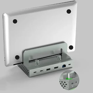 Хаб (адаптер) iLoungeMax 11-in-1 с алюминиевым кронштейном HDMI 4K60Hz, DP 4K, USB-C, USB-A, PD100W, RJ45 1000Mbs для MacBook - Фото 4