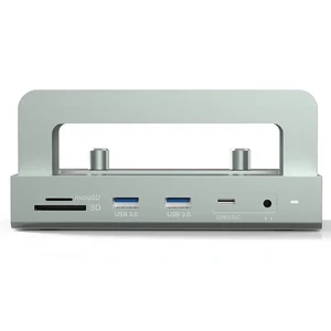 Хаб (адаптер) iLoungeMax 11-in-1 с алюминиевым кронштейном HDMI 4K60Hz, DP 4K, USB-C, USB-A, PD100W, RJ45 1000Mbs для MacBook - Фото 3