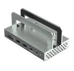 Хаб (адаптер) iLoungeMax 11-in-1 с алюминиевым кронштейном HDMI 4K60Hz, DP 4K, USB-C, USB-A, PD100W, RJ45 1000Mbs для MacBook