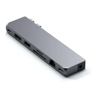 Хаб Satechi Aluminum USB-C Pro Hub Max Adapter Space Gray для MacBook Pro 2021 - Фото 2