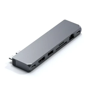 Хаб Satechi Aluminum USB-C Pro Hub Max Adapter Space Gray для MacBook Pro 2021 - Фото 3