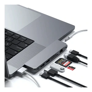 Хаб Satechi Aluminum USB-C Pro Hub Max Adapter Space Gray для MacBook Pro 2021 - Фото 5