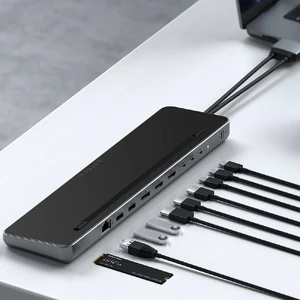 Док-станция (хаб) USB-C 10-в-1 Satechi Docking Station для MacBook с подставкой и USB-A, USB-C, 4K HDMI, Ethernet и NVMe SSD - Фото 7