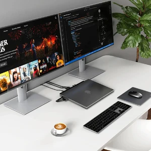 Док-станция (хаб) USB-C 10-в-1 Satechi Docking Station для MacBook с подставкой и USB-A, USB-C, 4K HDMI, Ethernet и NVMe SSD - Фото 9