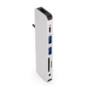 Хаб (адаптер) HyperDrive SOLO 7-in-1 USB-C PD 4K30Hz HDMI для MacBook | iPad Silver GN21D - Фото 1