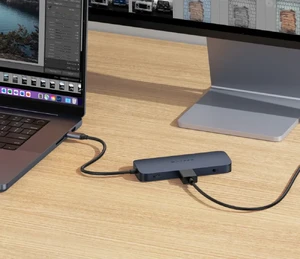 Хаб 10в1 HyperDrive Next Dual с двойным разъемом USB-C, USB-A, 4K HDMI, кардридером microSD/SD, Ethernet, Audio Jack, 140W PD для MacBook Pro/Air | Windows - Фото 6