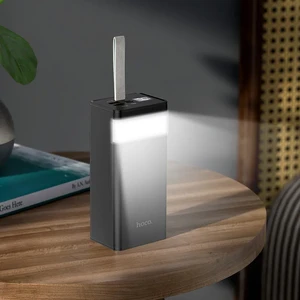 Повербанк з ліхтариком Hoco J86 Powermaster Power Bank 40000mAh Black - Фото 5