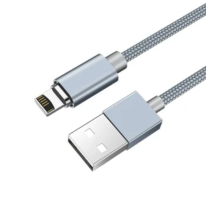 Магнітний кабель HOCO U40A Magnetic Adsorption Metal Gray Lightning to USB 1m - Фото 4