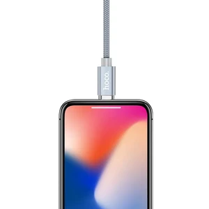 Магнітний кабель HOCO U40A Magnetic Adsorption Metal Gray Lightning to USB 1m - Фото 5