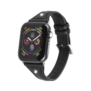 Кожаный ремешок Hoco Ocean Wave Black для Apple Watch 41mm | 40mm | 38mm WB05 - Фото 1