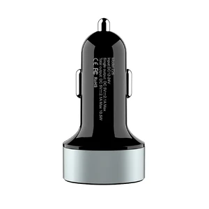 Автозарядка с дисплеем HOCO Z26 High Praise Dual USB Black - Фото 3