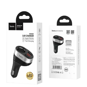 Автозарядка з дисплеєм HOCO Z29 Regal Dual USB - Фото 6