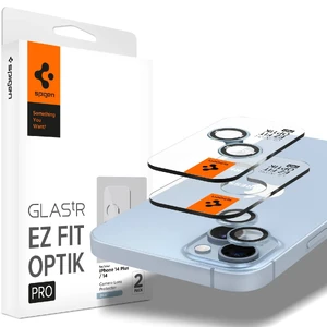 Захисне скло на камеру Spigen Optik Pro Blue для iPhone 15 | 15 Plus | 14 | 14 Plus (2 шт.) AGL05602 - Фото 1