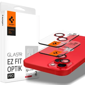 Захисне скло на камеру Spigen Optik Pro Red для iPhone 15 | 15 Plus | 14 | 14 Plus (2 шт.) AGL05605 - Фото 1