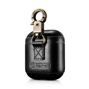 Кожаный чехол iCarer Vintage Series Black с карабином для Apple AirPods - Фото 2