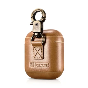 Кожаный чехол iCarer Vintage Series Khaki с карабином для Apple AirPods - Фото 2