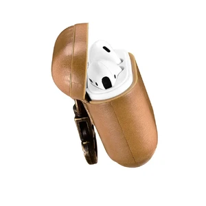 Кожаный чехол iCarer Vintage Series Khaki с карабином для Apple AirPods - Фото 3